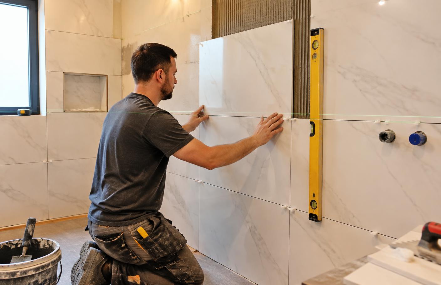 Reforma de baño en proceso en una vivienda de Talavera